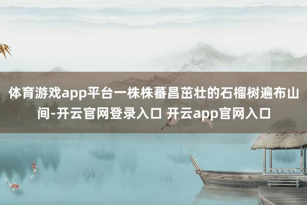 体育游戏app平台一株株蕃昌茁壮的石榴树遍布山间-开云官网登录入口 开云app官网入口