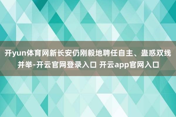 开yun体育网新长安仍刚毅地聘任自主、蛊惑双线并举-开云官网登录入口 开云app官网入口