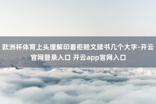 欧洲杯体育上头理解印着拒赔文牍书几个大字-开云官网登录入口 开云app官网入口