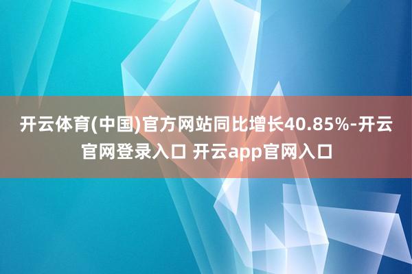 开云体育(中国)官方网站同比增长40.85%-开云官网登录入口 开云app官网入口
