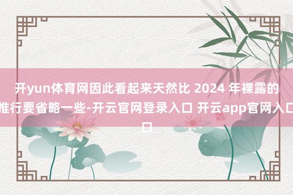 开yun体育网因此看起来天然比 2024 年裸露的推行要省略一些-开云官网登录入口 开云app官网入口