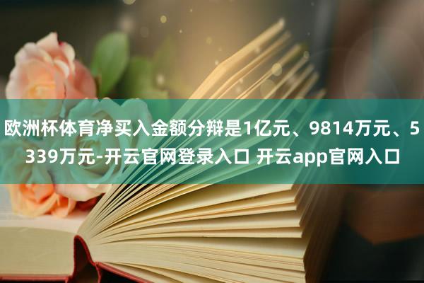 欧洲杯体育净买入金额分辩是1亿元、9814万元、5339万元-开云官网登录入口 开云app官网入口