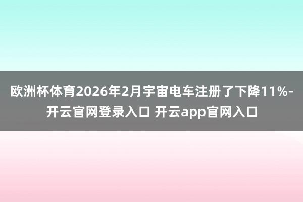 欧洲杯体育2026年2月宇宙电车注册了下降11%-开云官网登录入口 开云app官网入口
