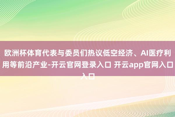欧洲杯体育代表与委员们热议低空经济、AI医疗利用等前沿产业-开云官网登录入口 开云app官网入口