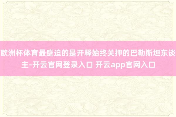 欧洲杯体育最蹙迫的是开释始终关押的巴勒斯坦东谈主-开云官网登录入口 开云app官网入口