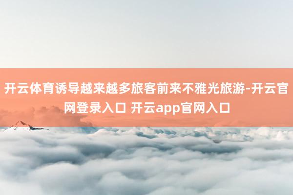 开云体育诱导越来越多旅客前来不雅光旅游-开云官网登录入口 开云app官网入口