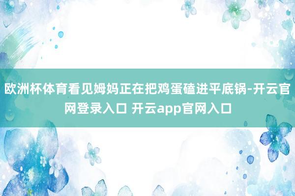 欧洲杯体育看见姆妈正在把鸡蛋磕进平底锅-开云官网登录入口 开云app官网入口