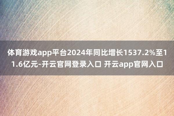 体育游戏app平台2024年同比增长1537.2%至11.6亿元-开云官网登录入口 开云app官网入口