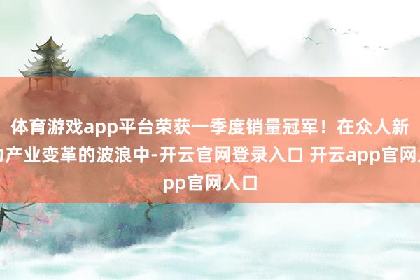 体育游戏app平台荣获一季度销量冠军!在众人新动力产业变革的波浪中-开云官网登录入口 开云app官网入口